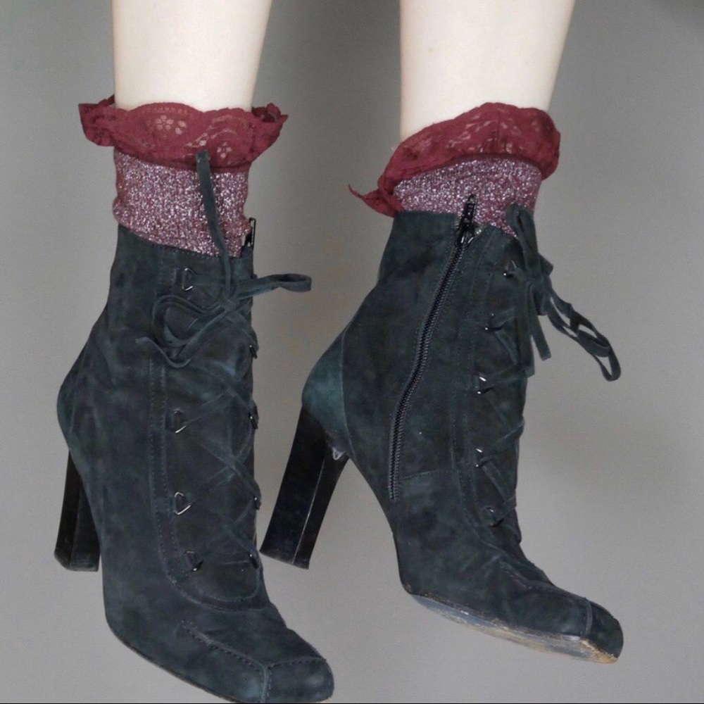 Vintage lace up heels